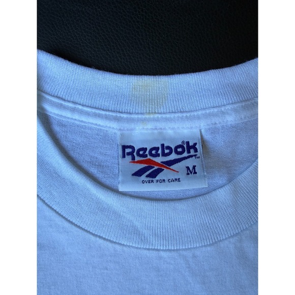 VTG Mens Sz Medium REEBOK 90's White Short Sleeve Big Logo T Shirt - Minor Flaw - Picture 2 of 8
